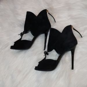 NEW Roger Vivier Suede Stiletto PeepToe Ankle Boot